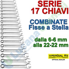Serie Set 17 Chiavi Combinate Fisse a Stella MUNDIAL Poligonali a Forchetta 1031