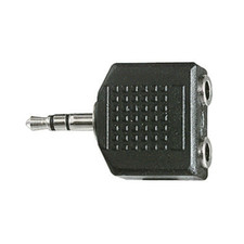 Sdoppiatore jack da spina 3,5mm stereo a 2 prese jack 3,5mm stereo cod. 4124
