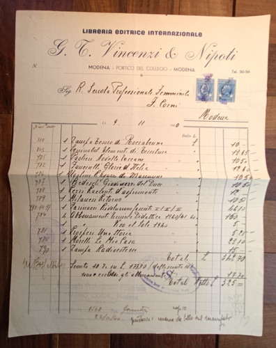 1940 modena fattura - 1940,