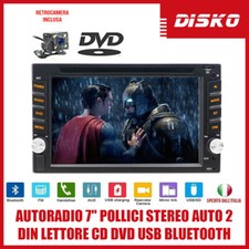 AUTORADIO 7" POLLICI STEREO AUTO 2 DIN LETTORE CD DVD USB BLUETOOTH MP3 MP5 AUX
