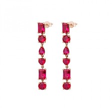 Pink Gem Pendant Earrings