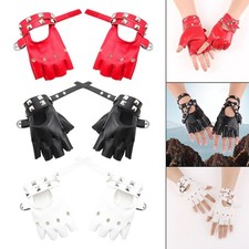 Guanti in pelle PU punk gotico