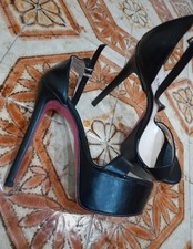 Fetish Black High Heels Sexy Shoes Bettie Page Burlesque Goth 36