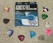 Muta corde chitarra Acustica +10 Plettri (spedizione rapida ITALIA posta1Gratis)