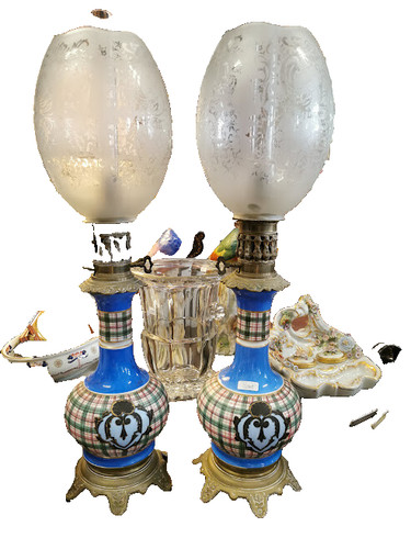 Antica coppia lumi petrolio - antica,