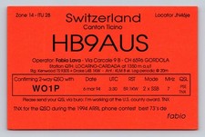 Radioamatore QSL HB9AUS
