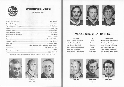 1972 1973 winnipeg jets - winnipeg,