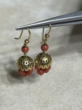 Orecchini Vintage Con Corallo In Oro 18kt