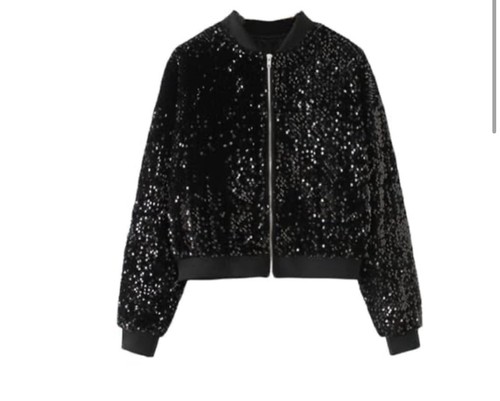Bomber paillettes nero - bomber,