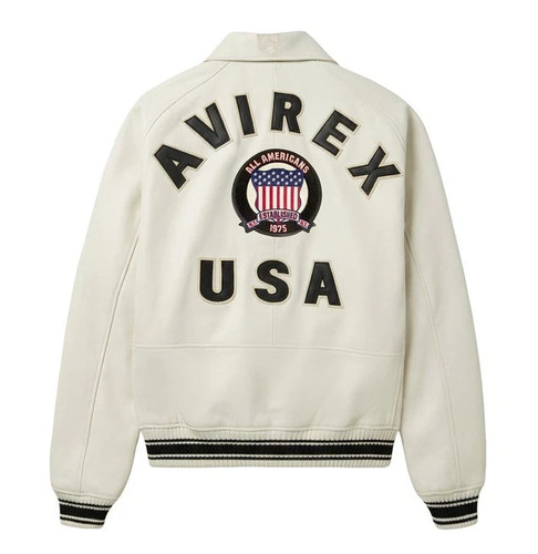 Avirex giacca pelle bianca - giacca,