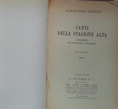 Pizzetti canti della stagione - pizzetti,