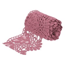 Nastro di pizzo 4 pollici largo 3 iarde motivo floreale rosa rosso nastro di pizzo