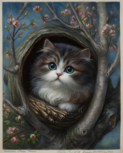 Gatto calico dagli - dagli, blu