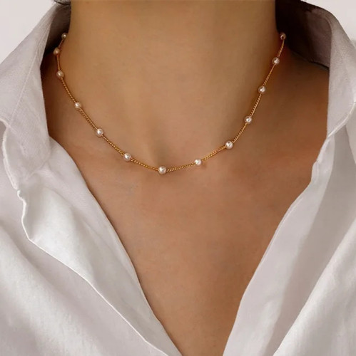 Collana perle finte - finte, donna