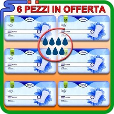 6 PACCHI DI TENA LADY "SUPER" MORBIDI ASSORBENTI DA 15pz OFFERTA SCORTA DA 90pz
