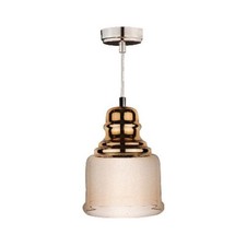Lampadario in vetro dorato e