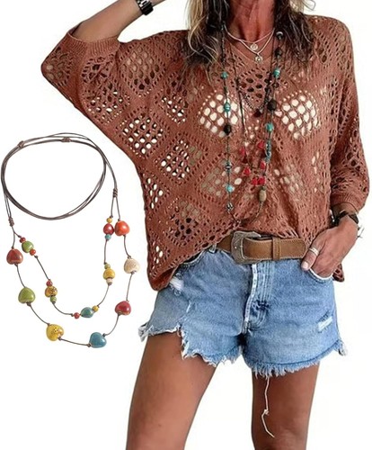 Top donna all uncinetto - donna, beige