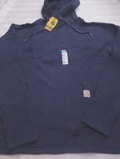 Carhartt Felpa con cappuccio Donna Piccola Camicia Termica Blu Con Cappuccio Vestibilità Rilassata TK4967-W