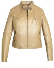 Giacca Pelle Donna Moto Beige