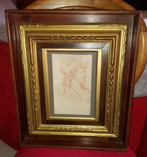 Sanguigna su carta su carta vergata disegno antico del 1700 attribuzione Tiepolo