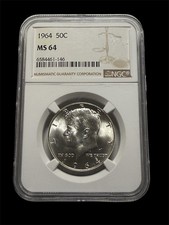 1964 Kennedy argento 50c mezzo dollaro, NGC MS64
