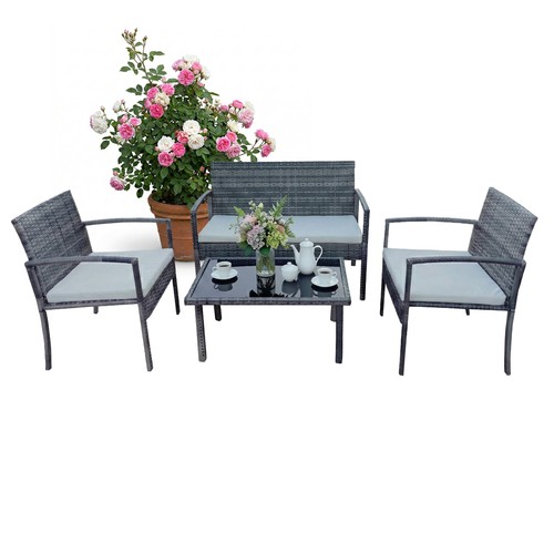 Set giardino 4pz polyrattan - set,