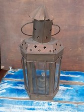 Vecchia Lanterna In Rame Con Macchinetta Per Petrolio Olio Cherosene In Ottone 