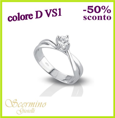 Anello solitario oro bianco - solitario,