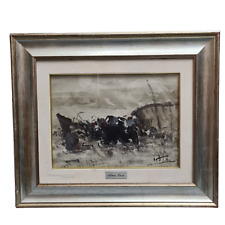 ANTICO DIPINTO OLIO SU TELA  ALVARO DANTI (1911-1985) QUADRO e CORNICE Fortezza