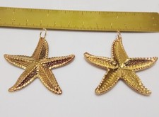 1pz ciondolo stella marina  in acciaio inox 45x41mm colore oro bijoux