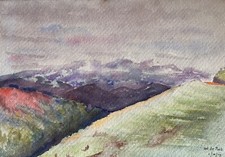 Antico Disegno Paesaggio Di Montagna Il Collo Di Porto Cima Estate Matteo Brondy