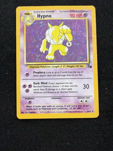Pokemon hypno holo rare - pokemon, 8/62