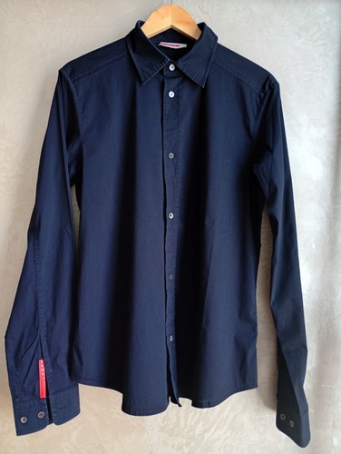 Prada camicia uomo blu tinta