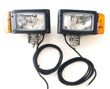 2x Riflettore Lampeggiatore 12V Baumaschinen Trattore Escavatore Pala Da Gommata