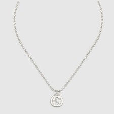 Collana Gucci Boule Interlocking YBB479219001 Necklace Ciondolo GG Argento Donna