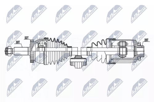 Semiasse nty 615mm - semiasse,