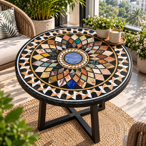 Mosaico geometrico pietra dura - mosaico,