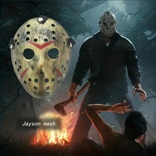 Maschera Halloween Horror Jason Venerdì 13 PVC - 25x25cm Oro Cosplay