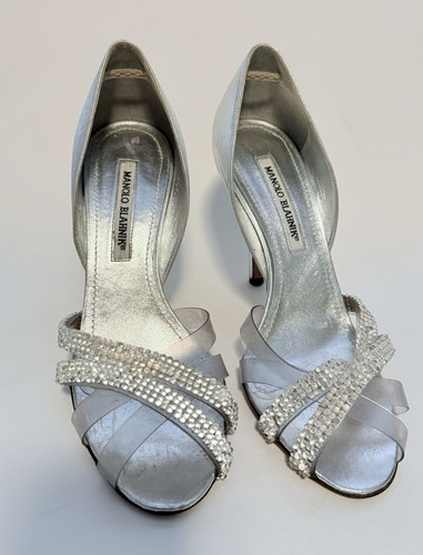 Manolo blahnik argento perline - argento,