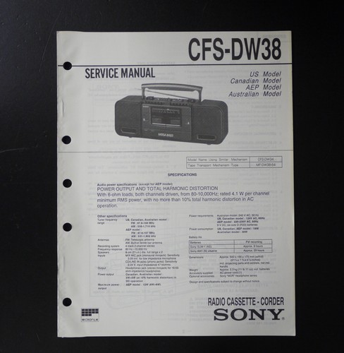 Originale sony cfs dw38 radio - sony, cfs-dw38
