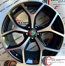 4 CERCHI IN LEGA ORIGINALI RAGGIO 19 ALFA ROMEO STELVIO NERO LUCIDO DIAMANTATO