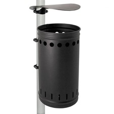 CESTINO IN METALLO PER ESTERNO DA FISSARE AL PALO BIDONE DA GIARDINO PARCO PRATO