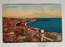 CARTOLINA PICCOLA A COLORI PANORAMA NAPOLI 1932