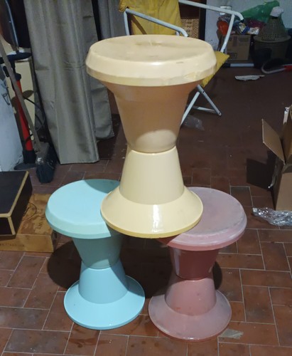 Tris sgabelli vintage anni - vintage,