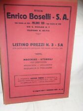 ENRICO BOSELLI S.A.- MILANO- catalogo e listino prezzi -1931 -macchine utensili 