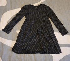 Abito cotone nero con pois bianchi H&M taglia 6/8 anni