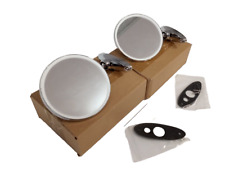 COPPIA SPECCHIETTI PIATTI DIAM. 12,5 ATTACCO FORI CARROZZERIA PER AUTO D'EPOCA