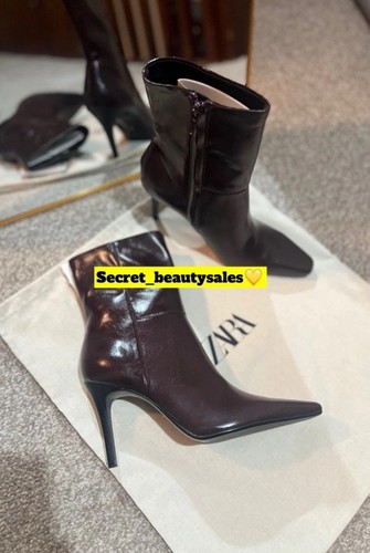 Stivaletti zara borgogna 37 - stivaletti,