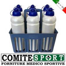 KIT 6 BORRACCE da 1 LITRO + CESTELLO PORTABORRACCE SIXTUS DA PANCHINA / CALCIO