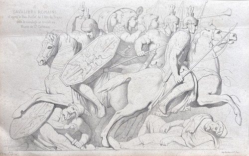 Antica incisione 1868 soldati